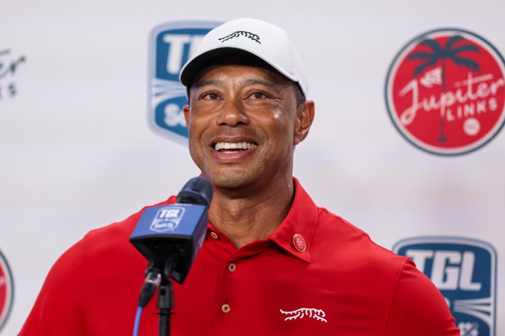 Tiger Woods addresses the media ahead of TGL presented by SoFi: Jupiter v New York