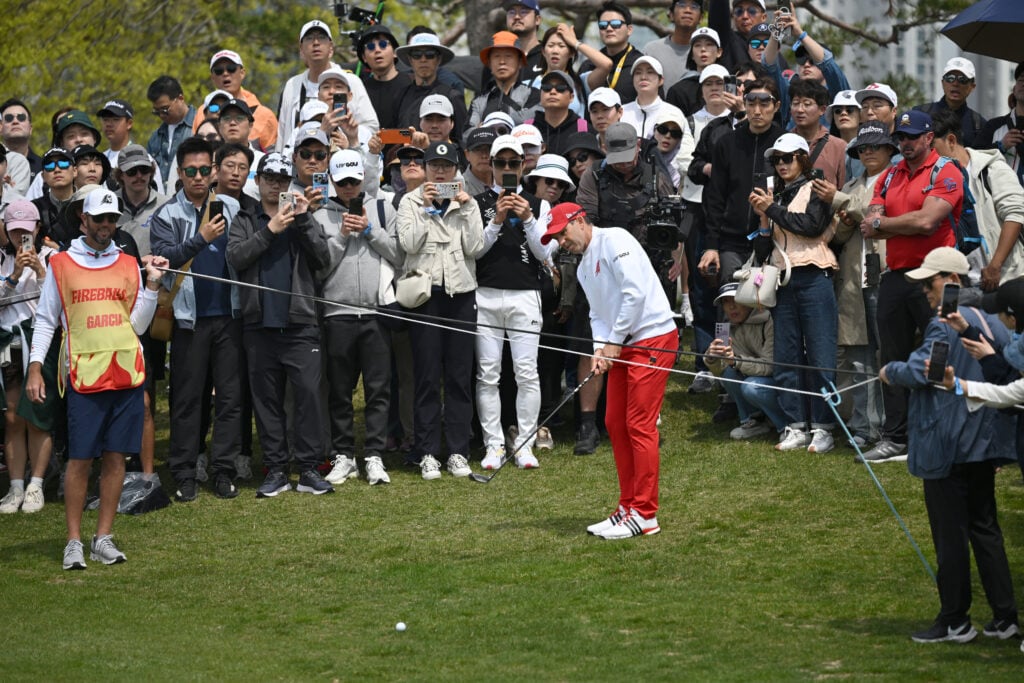 Sergio Garcia plays a shot on the 10th hole at LIV Golf Korea
