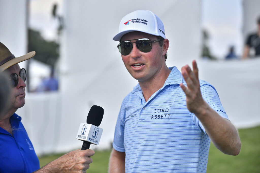 Ben Griffin speaks to the media after winning the Charles Schwab Challenge