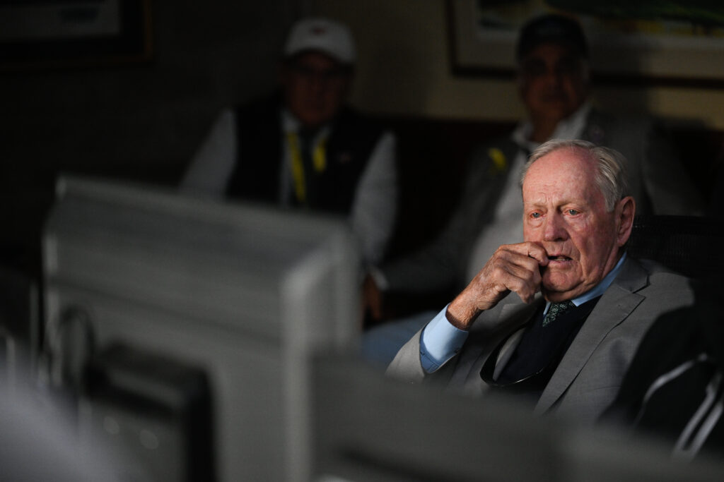 Jack Nicklaus watches on during the third round of The Memorial Tournament