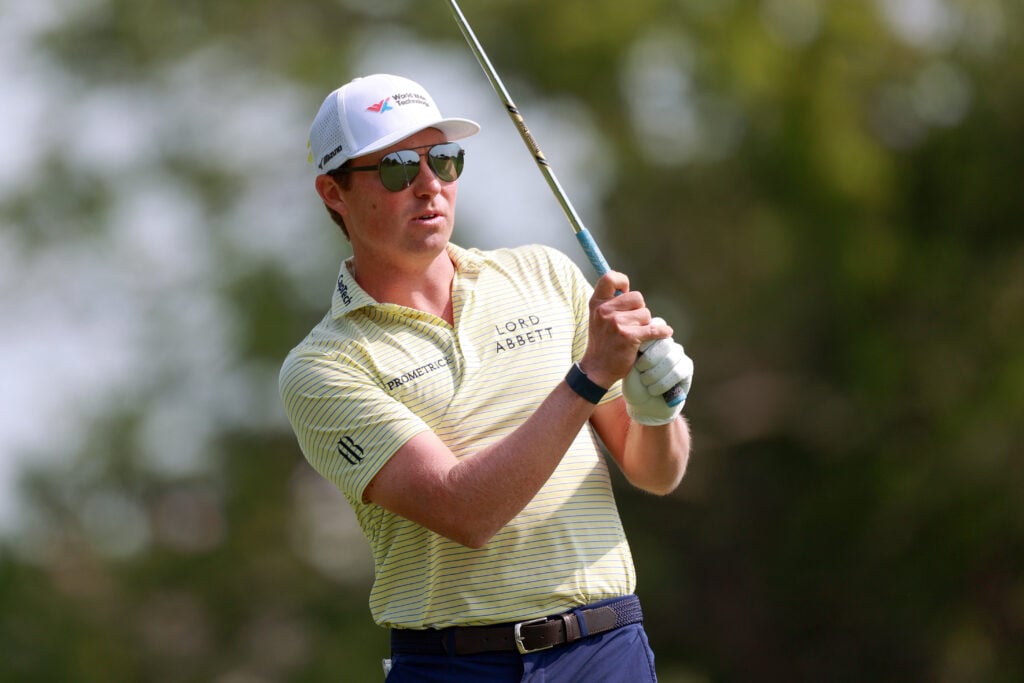 Ben Griffin in action during the final round of The Memorial Tournament