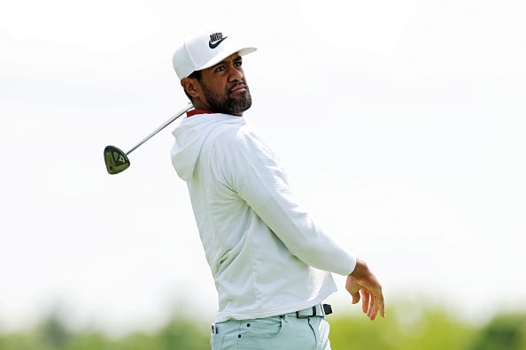 Tony Finau in action during the third round of the Memorial Tournament presented by Workday