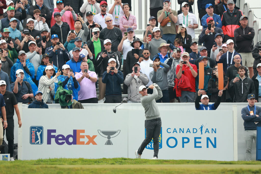 Rory McIlroy hits a tee shot on at the RBC Canadian Open