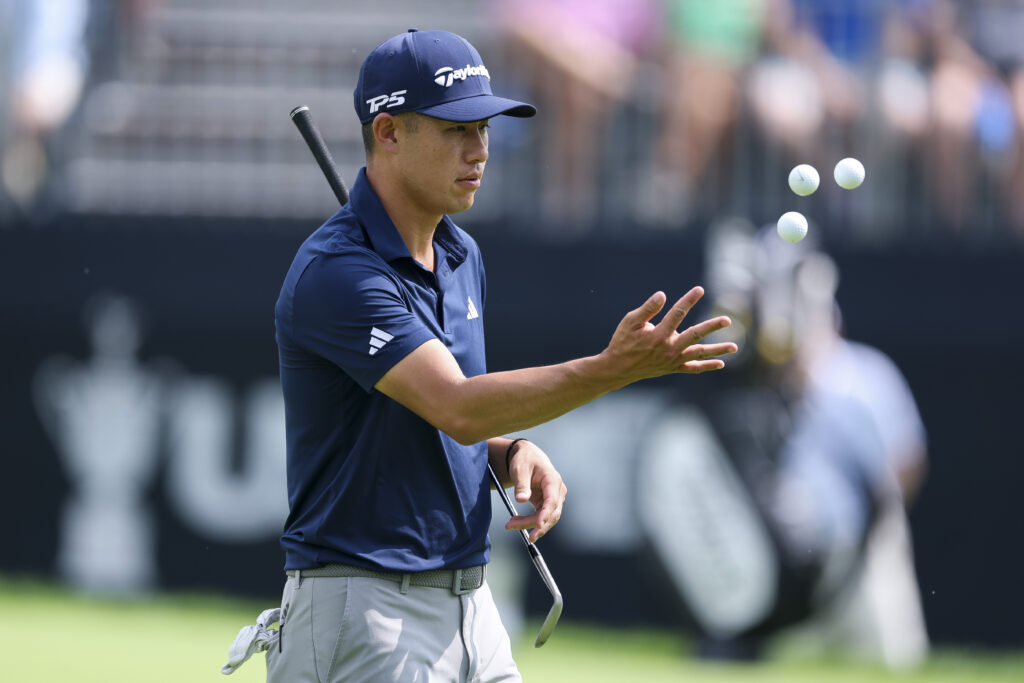 Collin Morikawa practices ahead of the 2025 US Open at Oakmont