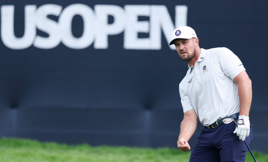 Bryson DeChambeau practicing ahead of the 2025 US Open at Oakmont