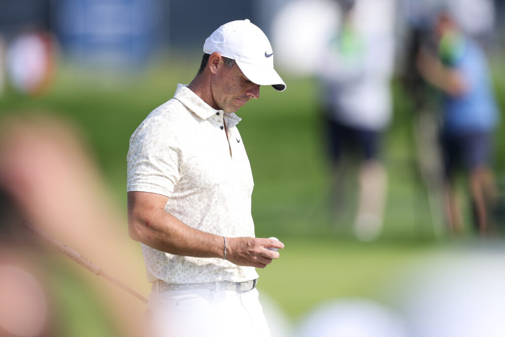 Rory McIlroy on the 14th green during the first round of the US Open at Oakmont