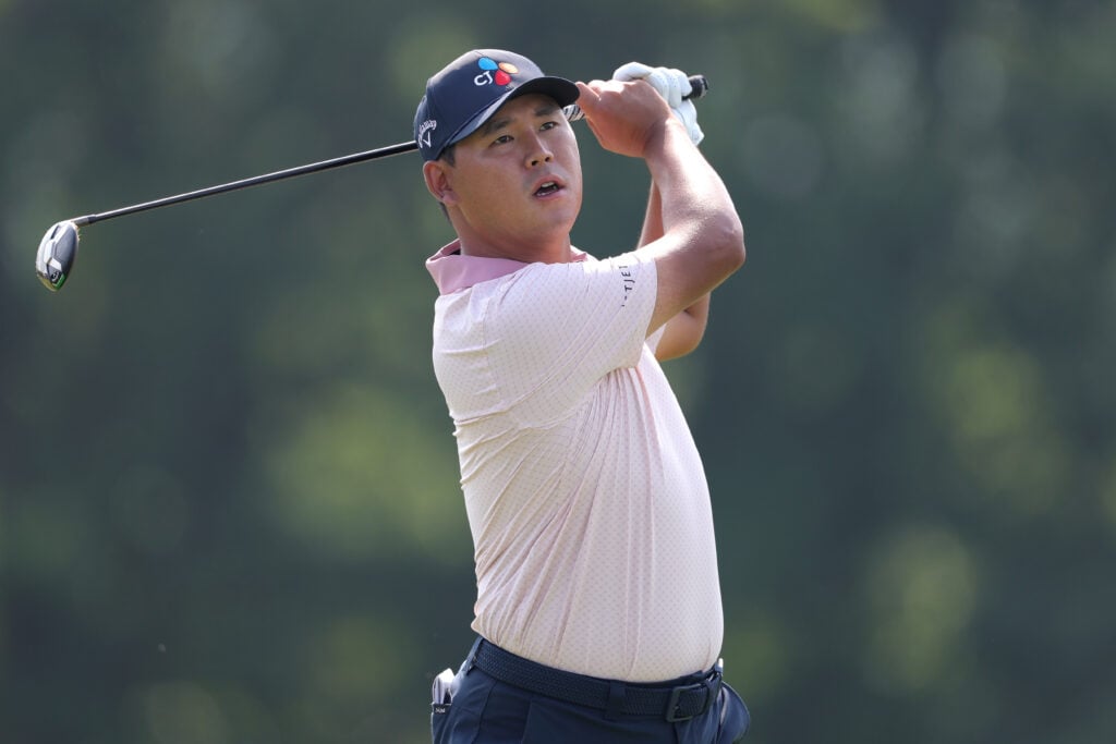 Si Woo Kim in action during day one of the 2025 US Open at Oakmont