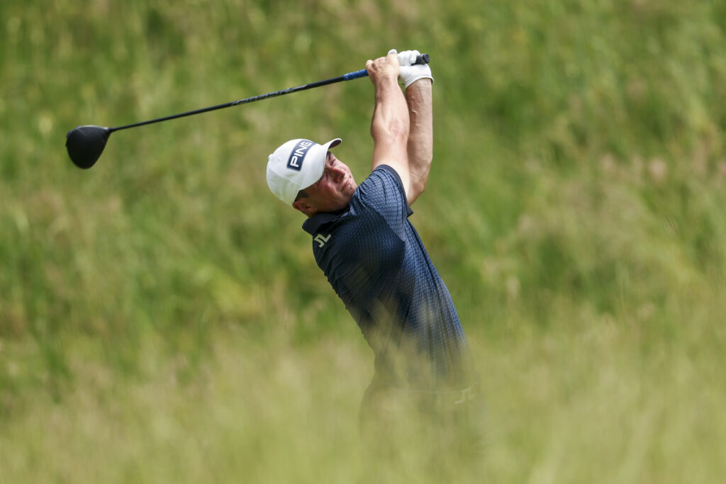Viktor Hovland in action at the 2025 US Open at Oakmont