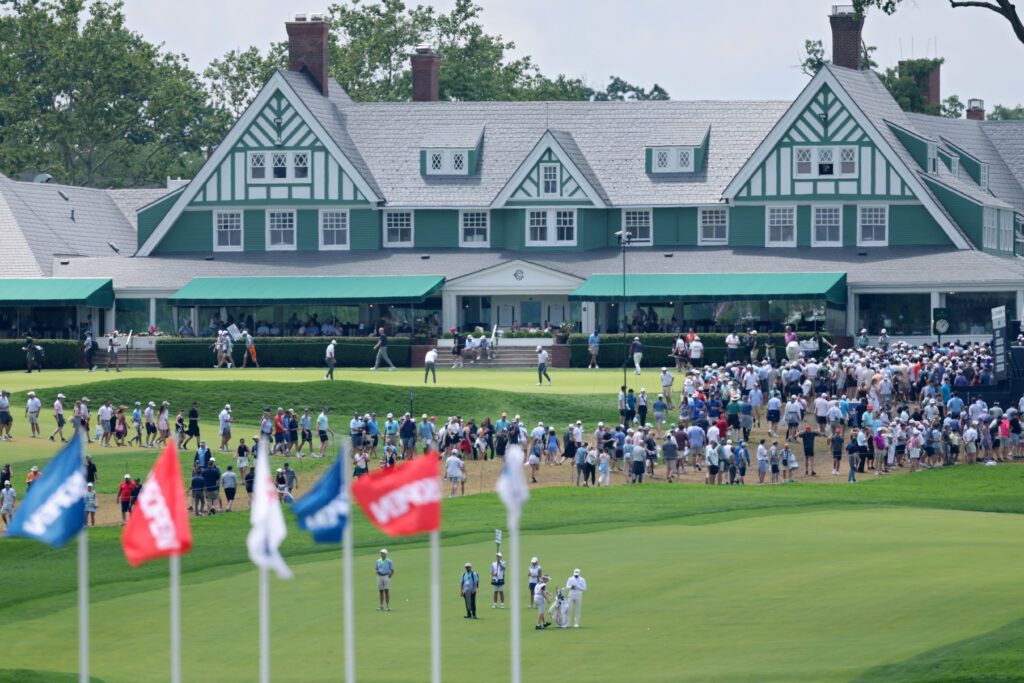 The majestic clubhouse at Oakmont captured during the third round of the 125th U.S. Open