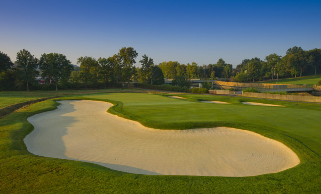 A general view of the eighth hole at Oakmont ahead of the 2016 US Open