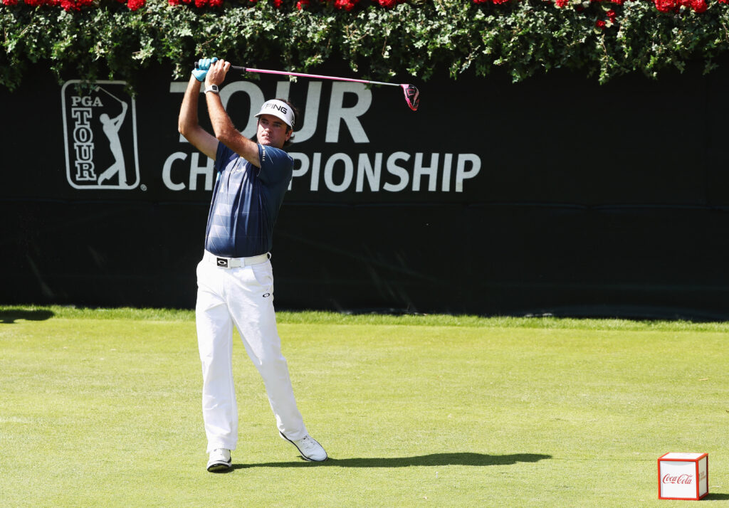 Bubba Watson tees off during the final round of the 2016 Tour Championship