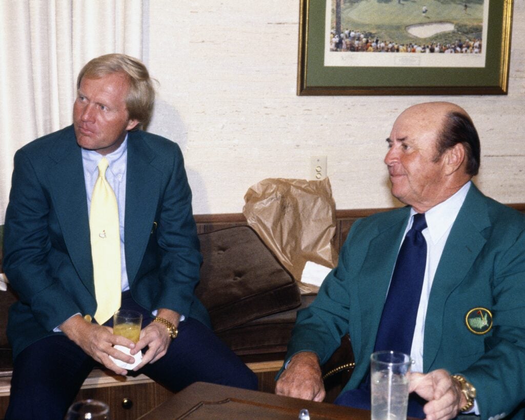 Jack Nicklaus alongside Sam Snead during the 1978 Masters at Augusta National