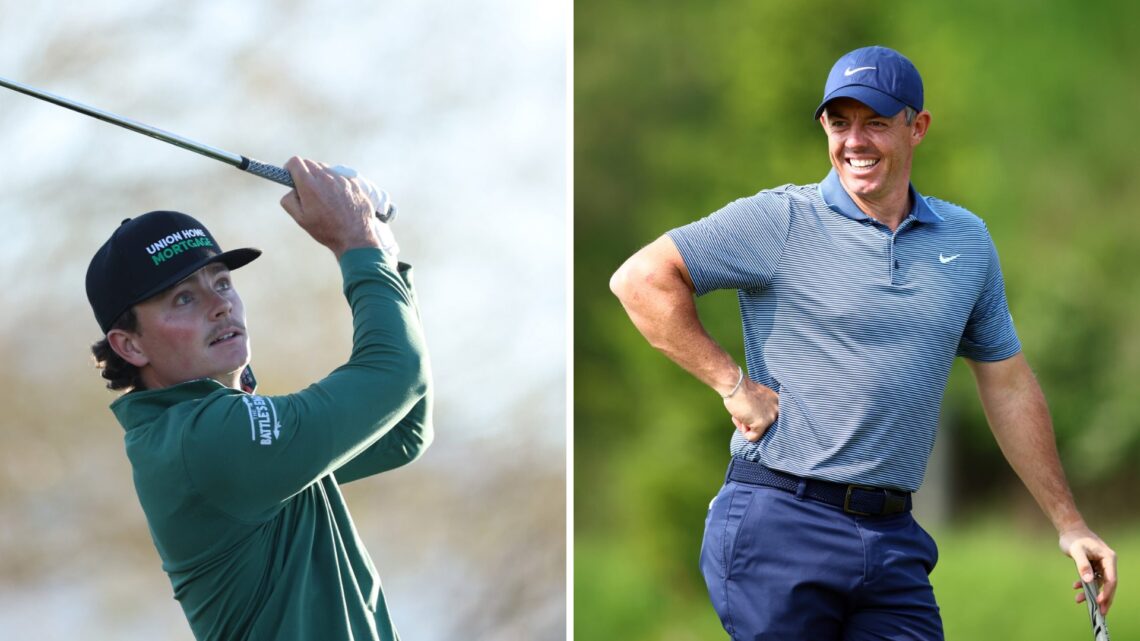 Luke Clanton in action at TPC Scottsdale during the first round of the WM Phoenix Open / Rory McIlroy plays in his practice round at the 2025 Canad...