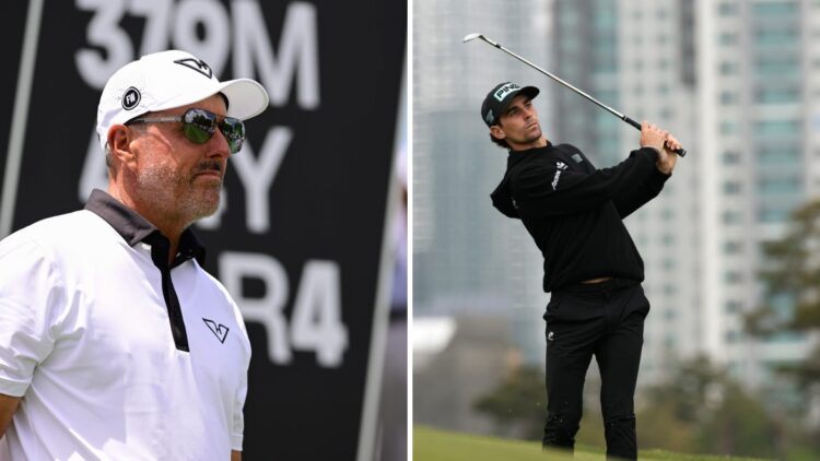 Phil Mickelson in action during LIV Golf Miami / Joaquin Niemann in action during LIV Golf Korea - Day Two