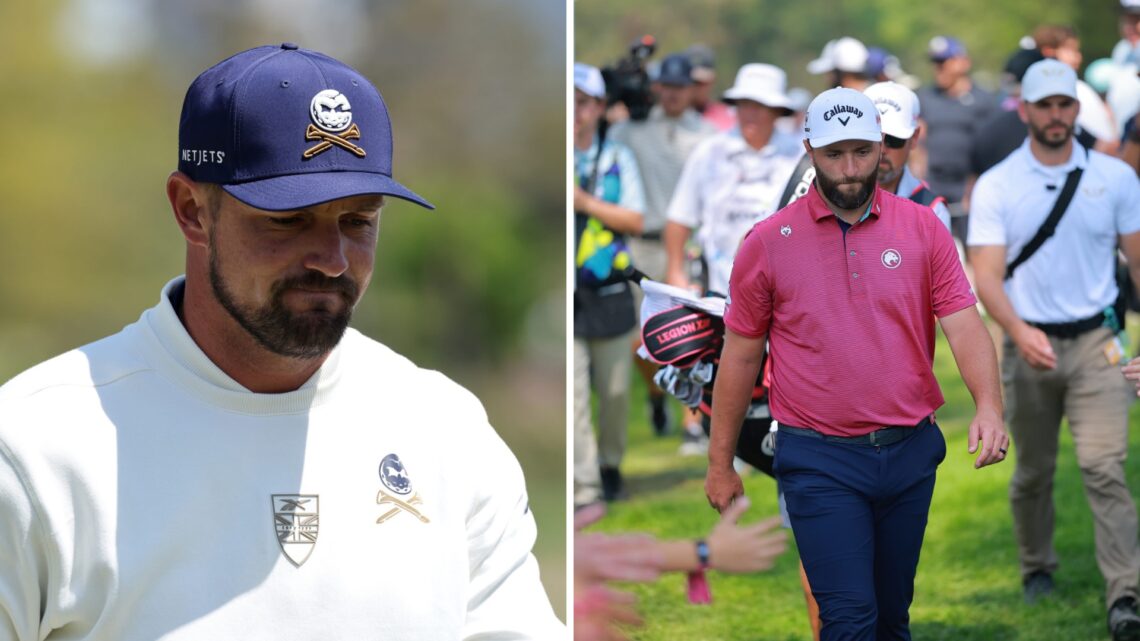 Bryson DeChambeau at LIV Golf Korea alongside Jon Rahm at LIV Golf Mexico City