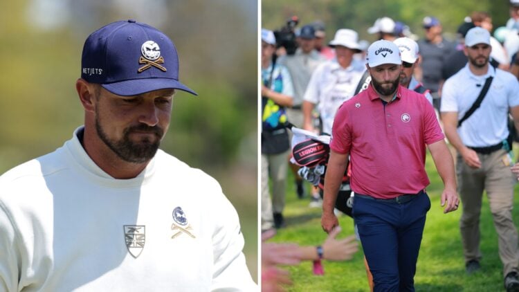 Bryson DeChambeau at LIV Golf Korea alongside Jon Rahm at LIV Golf Mexico City