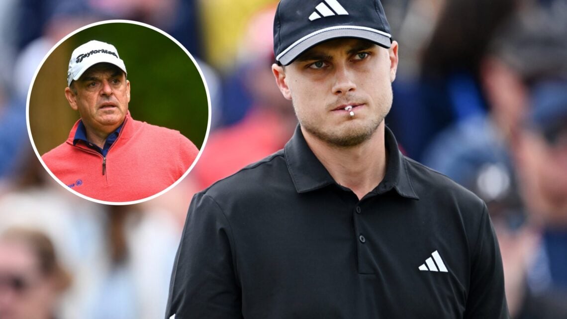 Ludvig Aberg looks on during the 2025 Canadian Open, inset Paul McGinley looks on during the 2022 JP McManus Pro-Am
