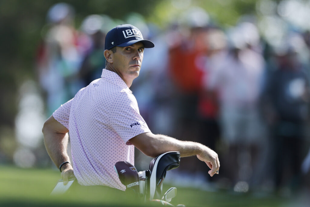 Billy Horschel waits on the green during the first round of The Masters