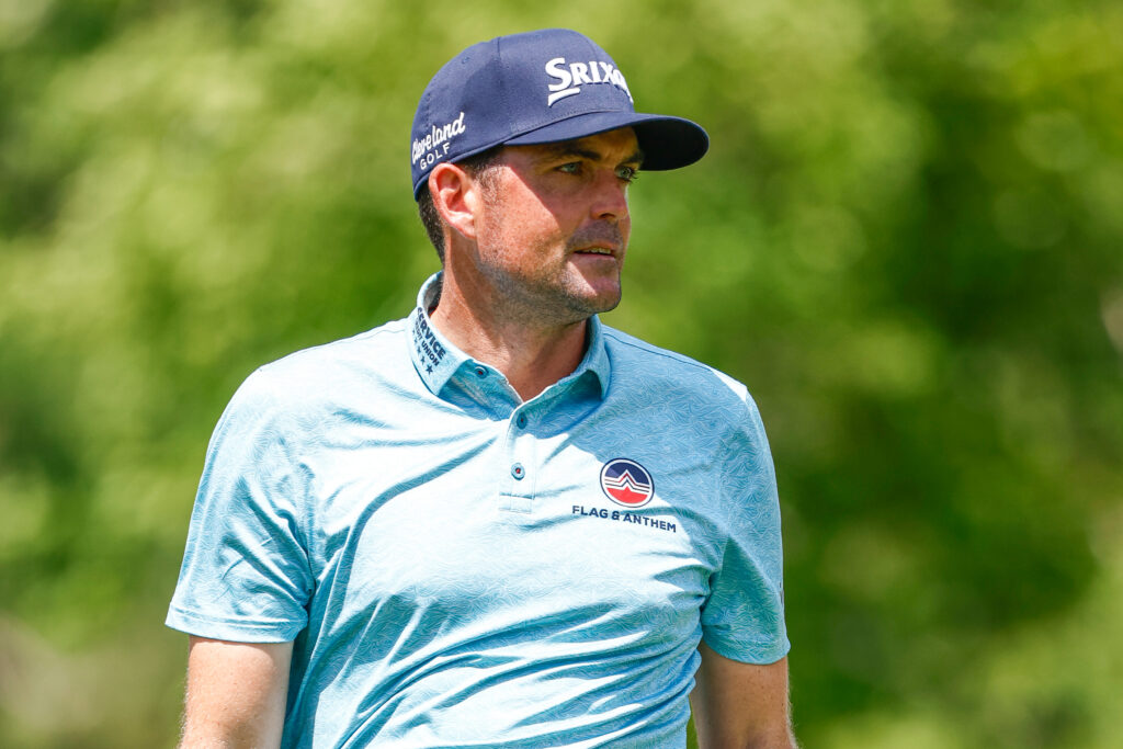 Keegan Bradley in action during the second round of the Rocket Classic 2025
