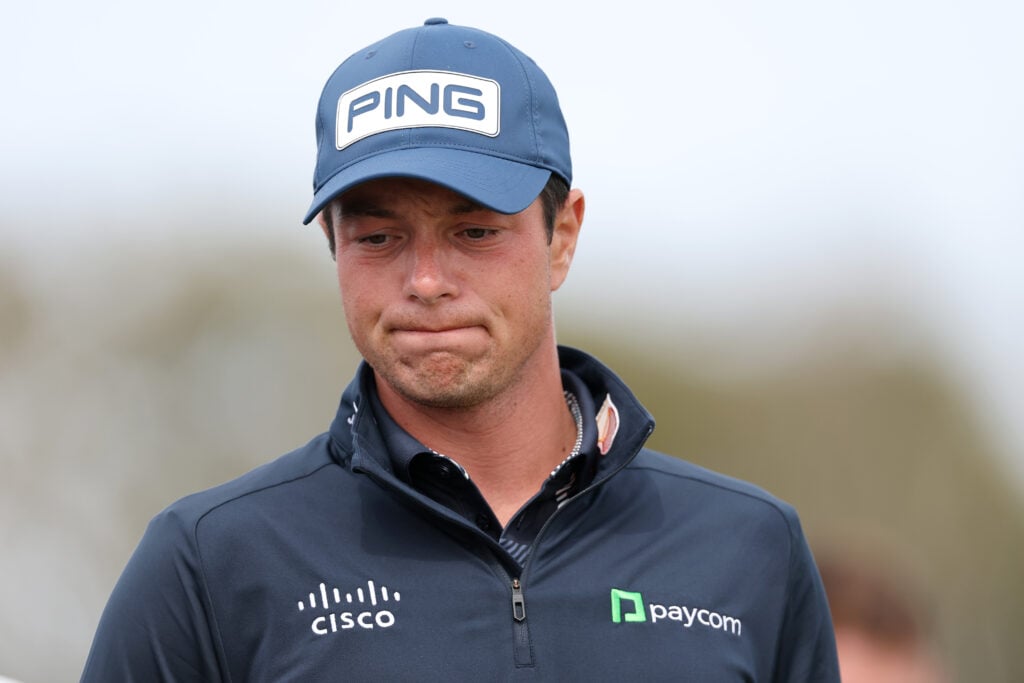 Viktor Hovland during the first round of the Scottish Open