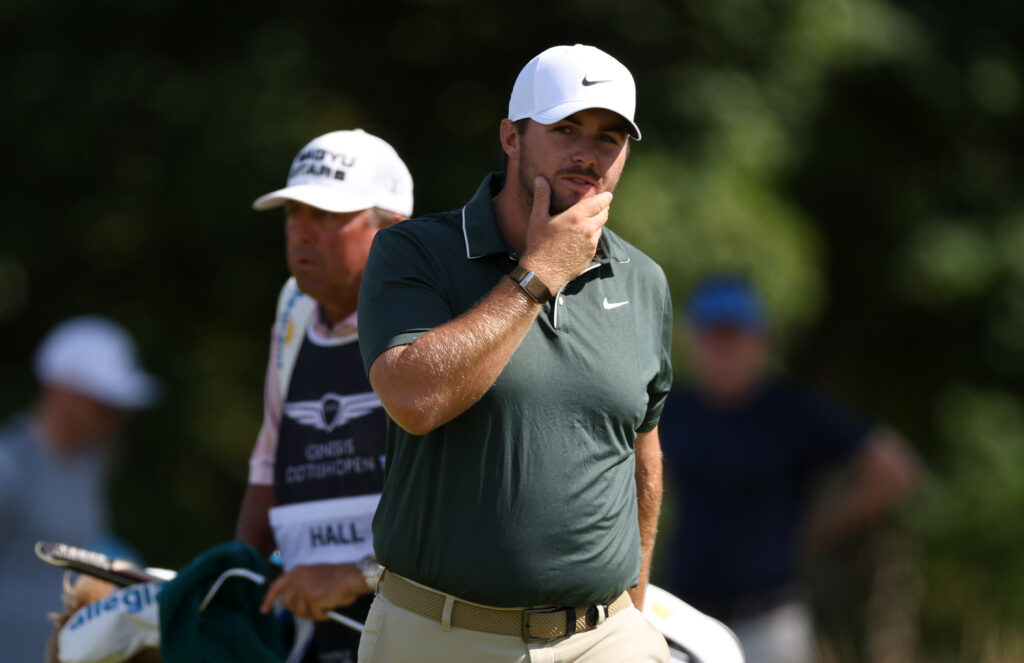 Chris Gotterup reacts during day three at The Genesis Scottish Open 2025