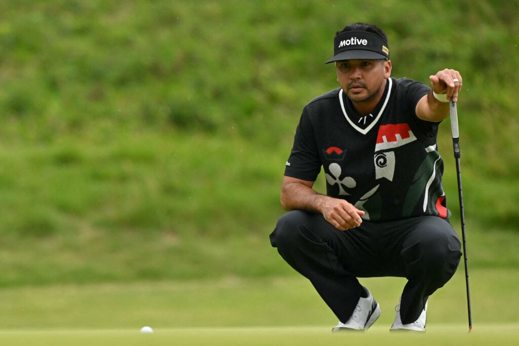 Jason Day in action at Royal Portrush during day one of The Open Championship