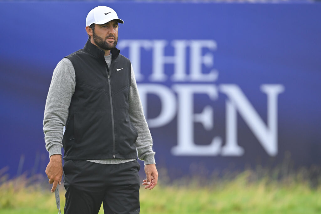 Scottie Scheffler looks on during The 153rd Open Championship at Royal Portrush