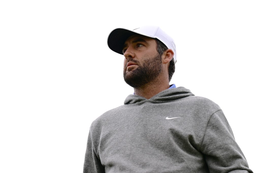 Scottie Scheffler on the range at The Open Championship at Royal Portrush