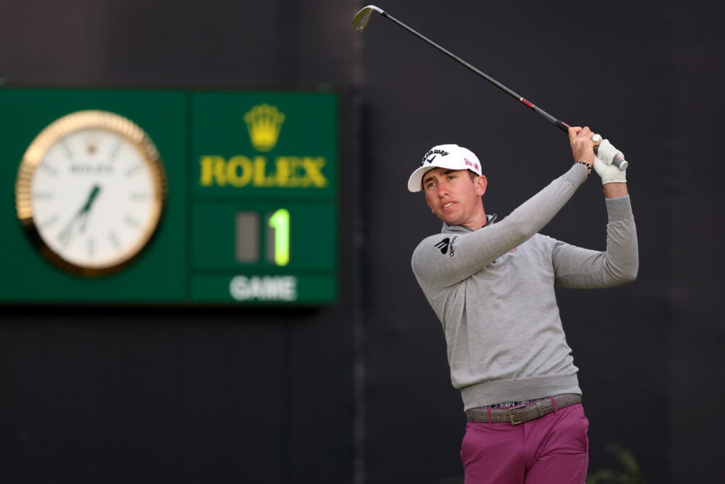 Tom Mckibbin tees off on the first hole during day one of The Open Championship