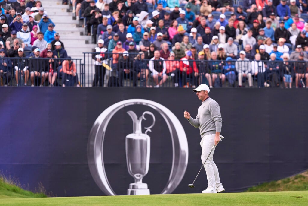 Rory McIlroy plays at The Open Championship 2025