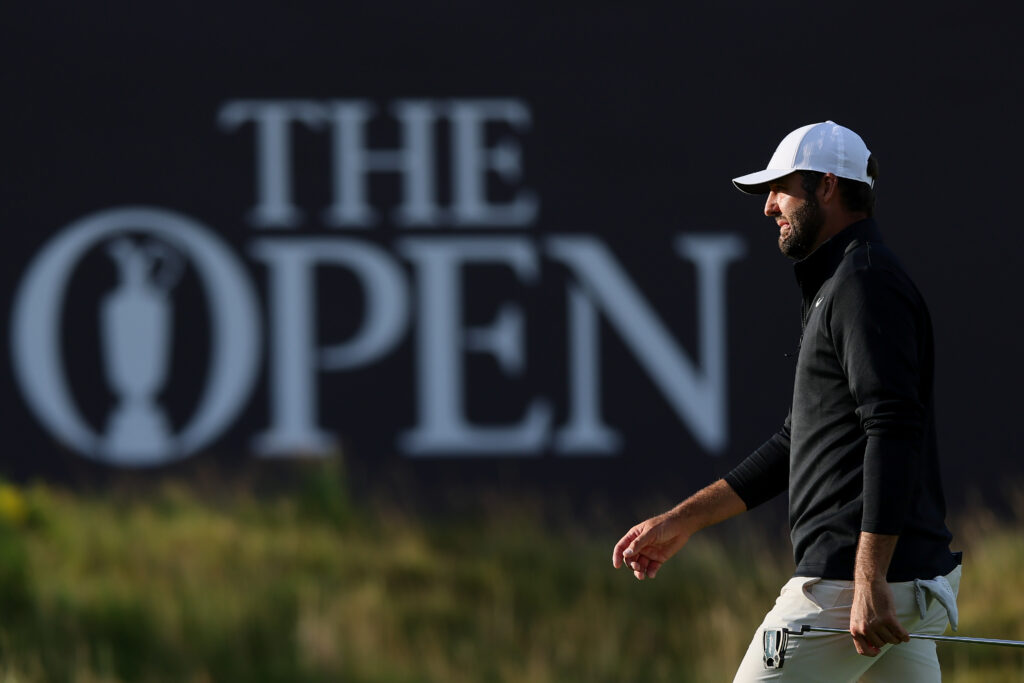 Scottie Scheffler looking focused during the third round of The Open Championship at Royal Portrush