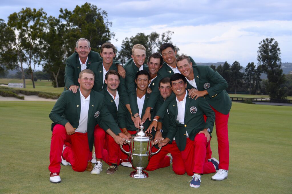 The USA team celebrate with the 2017 Walker Cup