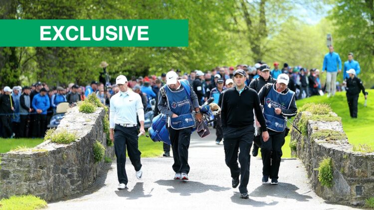 Rory McIlroy and Matthew Southgate walking together during the 2016 Irish Open