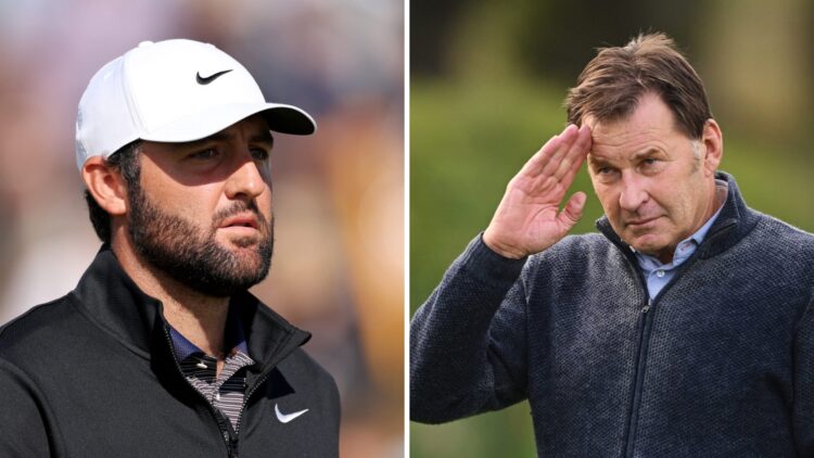 Scottie Scheffler looks on during round three of The Open Championship at Royal Portrush / Betfred British Masters hosted by Sir Nick Faldo