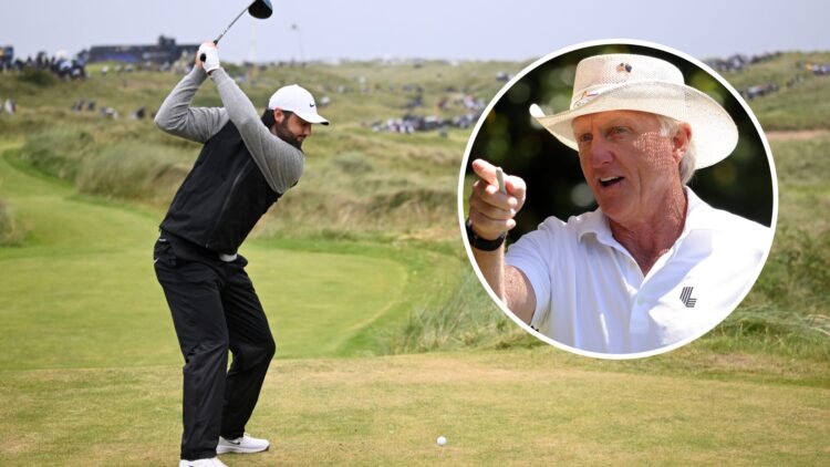 Scottie Scheffler hits driver at The Open, Greg Norman watches The Masters
