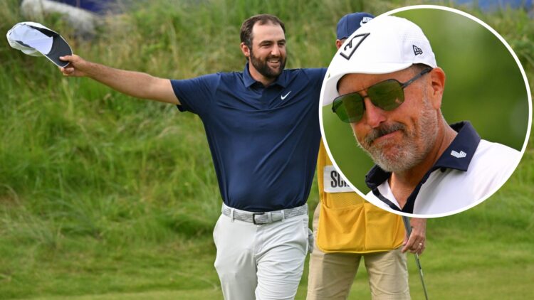 Scottie Scheffler celebrates winning The Open with overlay of Phil Mickelson