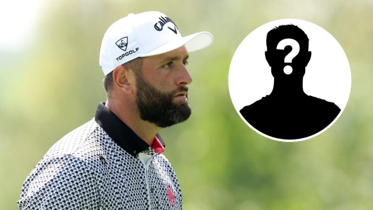 Jon Rahm image with mystery player inset