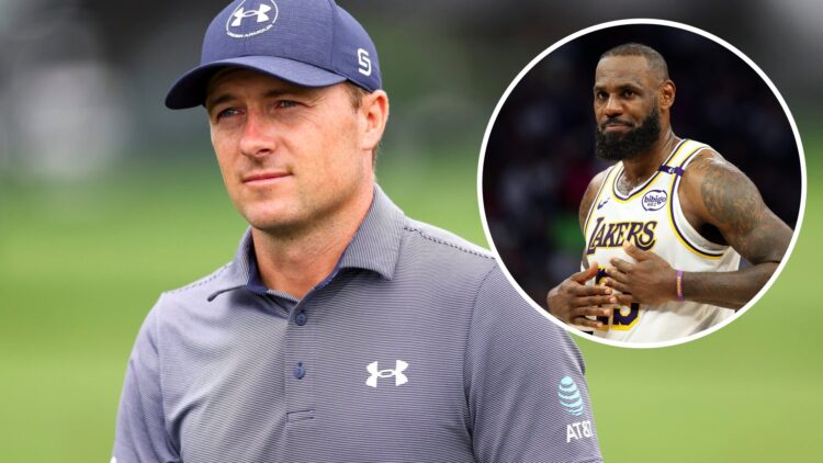 Jordan Spieth image, LeBron James inset