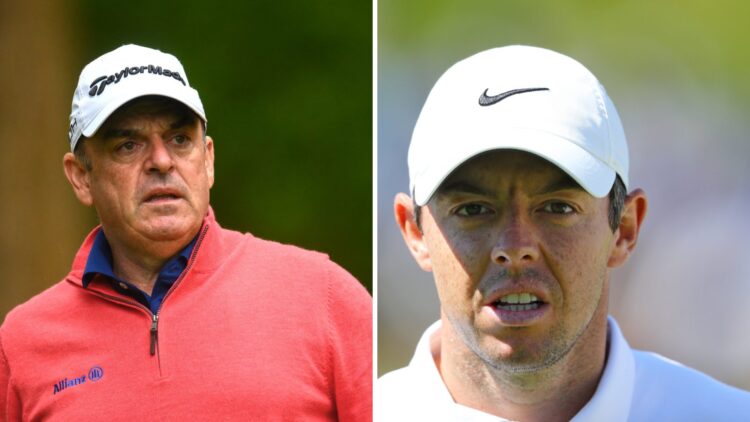 Paul McGinley in action at the JP McManus Pro-Am / Rory McIlroy during the third round of the 2019 PGA Championship at Bethpage
