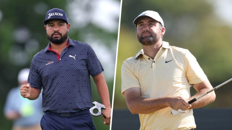 Split image of J.J. Spaun and Scottie Scheffler