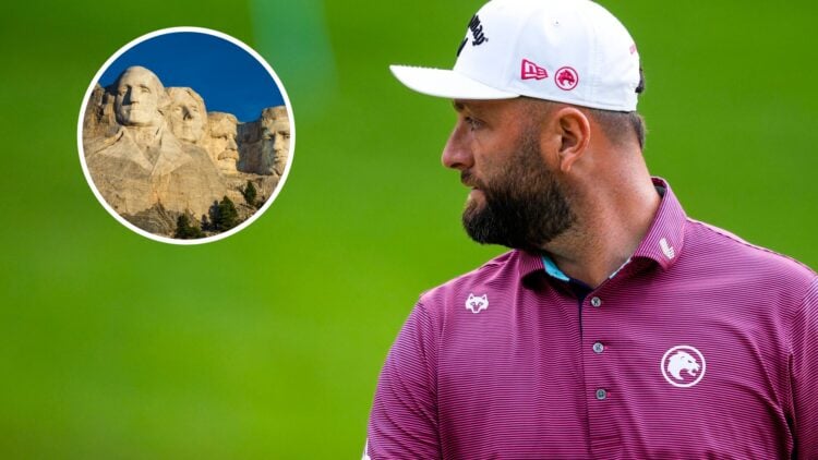Mount Rushmore, National Park, South Dakota / Jon Rahm looks on during LIV Golf Andalucia