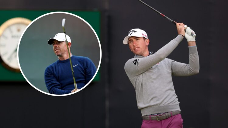 Tom McKibbin image with Rory McIlroy inset
