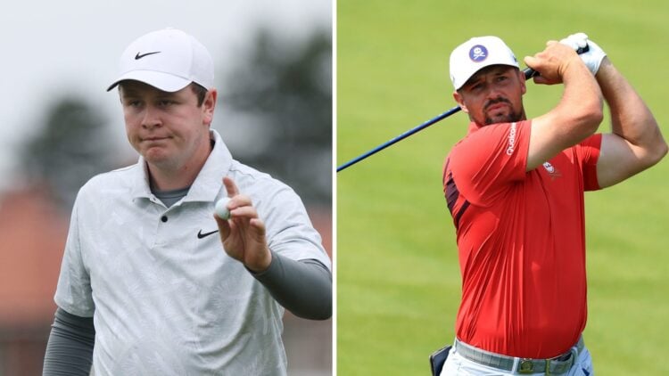 Split image of Robert MacIntyre and Bryson DeChambeau