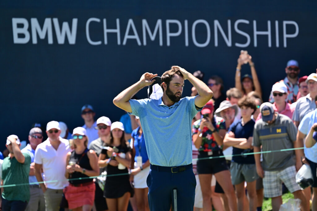 Scottie Scheffler finishes his first round at the 2024 BMW Championship