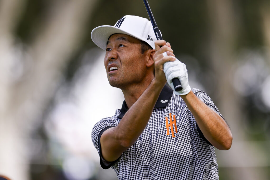 Kevin Na in action during LIV Golf Andalucia - Day Two