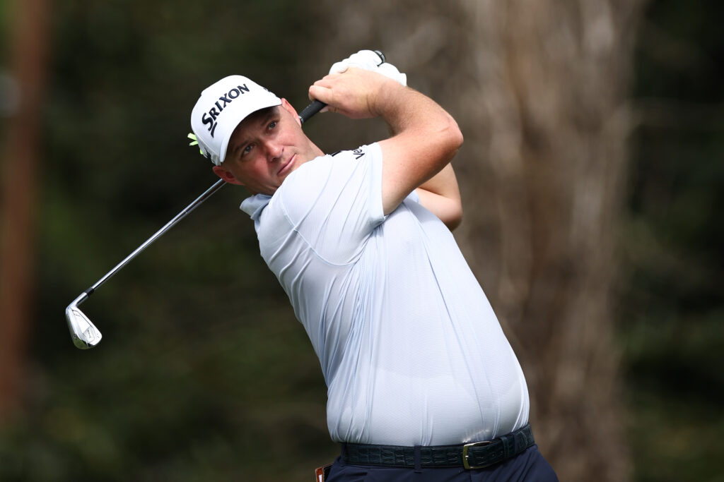Sepp Straka hits a tee shot during the final round of the Tour Championship