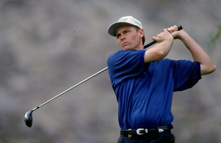 24 Jan 1999:  Bob Estes swings during the Bob Hope Classic at the PGA West Palmer Course in La Quinta, California. Mandatory Credit: Donald Miralle...