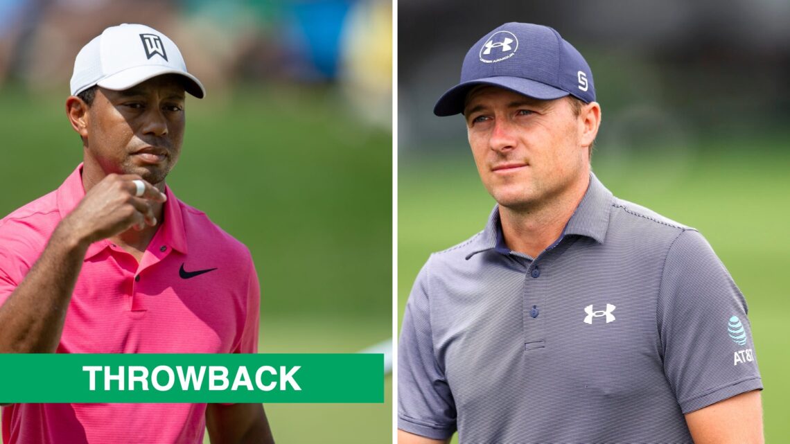 Tiger Woods in action at the Memorial Tournament / Jordan Spieth in action during the 2025 PGA Championship