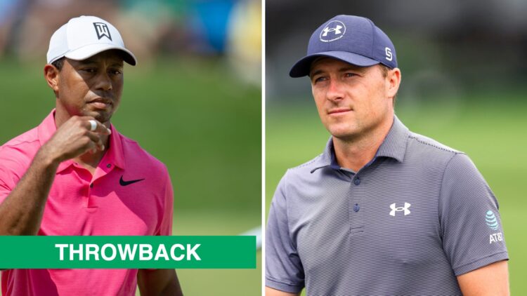 Tiger Woods in action at the Memorial Tournament / Jordan Spieth in action during the 2025 PGA Championship