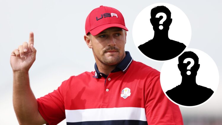 Bryson DeChambeau celebrates during the 2021 Ryder Cup